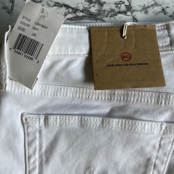 Adriano Goldschmied White-Cream Crop Pant (size:28) (sueded sateen fabric) - Picture 2 of 4